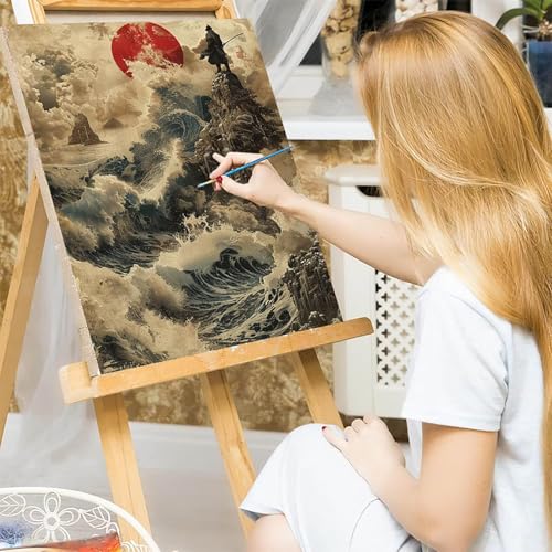 Paint by Numbers for Adults Beginners Samurai, Paint by Numbers Landscape, Easy Diy Oil Painting Kits on Canvas with Brushes and Acrylic, Hobbies for Adults Women, Home Wall Decor 16x20 in F-2531 - Image 3