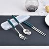 Cute Silverware Set, Candy Ceramic Handle Dinnerware Set Flatware Kitchen Accessories Camping Travel Sets Fork Spoon Chopstick Portable Cutlery Sets with Case Yellow Red Blue Black Pink Green