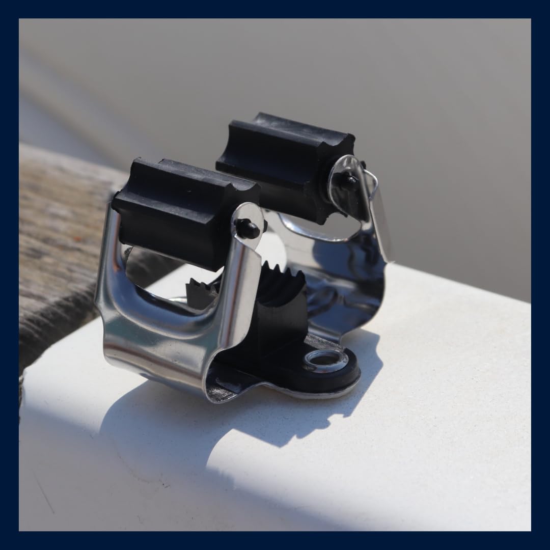Soporte para Bichero de Barco, Pack de 2 Unidades, Fijación Palo Bichero, Tornillos incluidos, Fácil Instalación