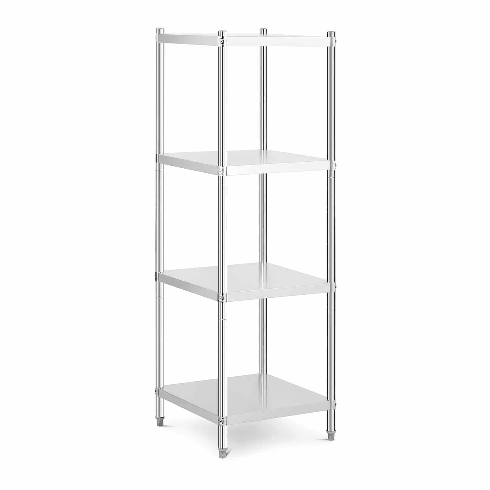 Royal Catering RCER-6060 Étagère en INOX À Poser De Cuisine Professionnelle 4 Niveaux (Dimensions : 60 x 60 x 180 cm, Nombre de tablettes : 4, Capacité de 200 kg)