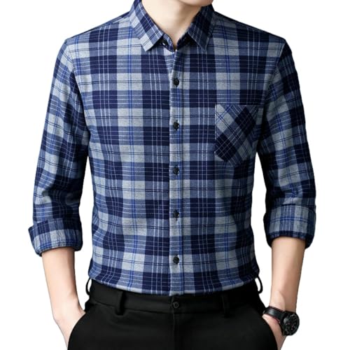 Chemise polaire chaude homme à rayures anti-froid automne