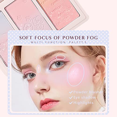 Hosaily 3 Colors Blush Palette Shimmer Face Blush Highlighter Palette Waterproof And Long Lasting Matte And Shimmer Blush Palette #TOP4