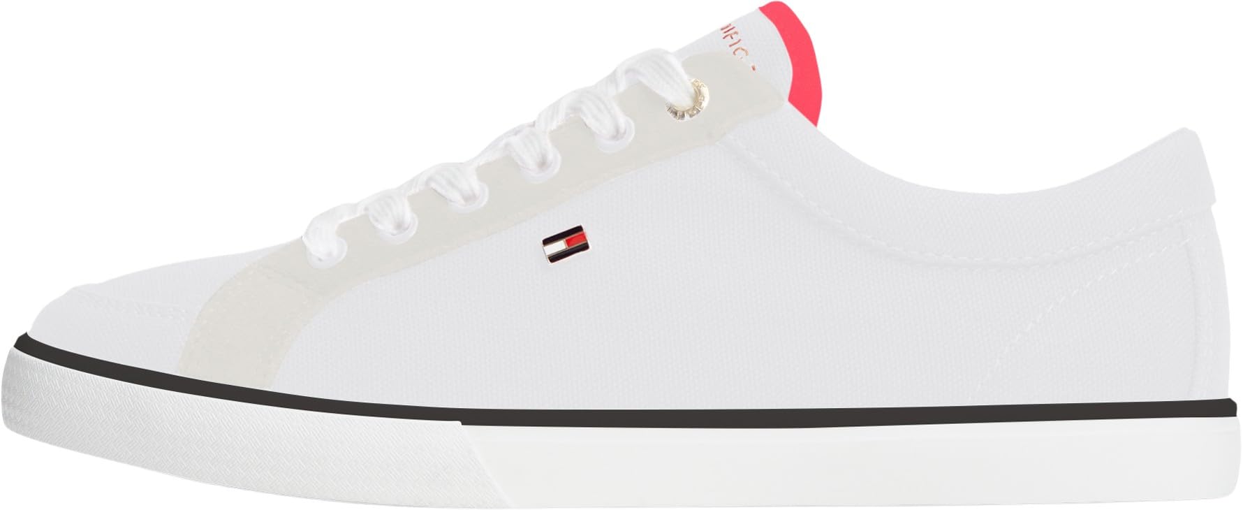 Tommy Hilfiger Women's White Canvas Enamel Flag Trainers