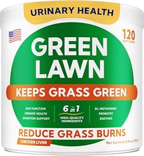 GOODGROWLIES Green Grass Dog Chews - Pee Lawn Spot Saver - Grass Restore Treats - Dog Urine Neutralizer Solution for Grass Burn Spots - Made in USA - 120 Chews