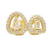 Oxxggkao Hollow Heart Designs Copper Plated Grillzs Portable Accessory for Party Supplies and Festival Fashion Enthusiasts