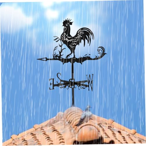 Girouette en fer forgé coq avec support de toit durable - 6