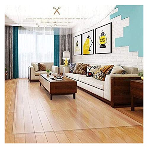 Protector de alfombra de vinilo transparente rectangular de 120 x 150 cm y 1,5 mm para suelo 5