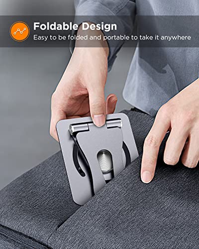 EasyAcc Phone Stand, Newly 3 in 1 Adjustable Cell Phone Stand, 2023 Aluminum Stable iPhone iPad Stand Dock, Foldable Desktop Phone Holder for iPhone 14 13 12 11 XR , Tablet (7-10.7\"), Nintendo Switch