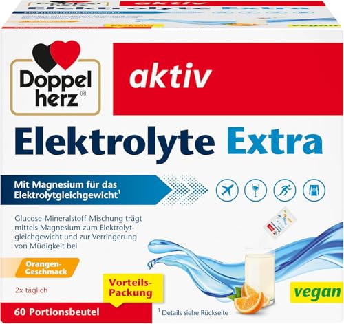 Doppelherz Elektrolyte Extra - Mit Magnesium für das Elektrolytgleichgewicht - VEGAN - 60 Portionsbeutel