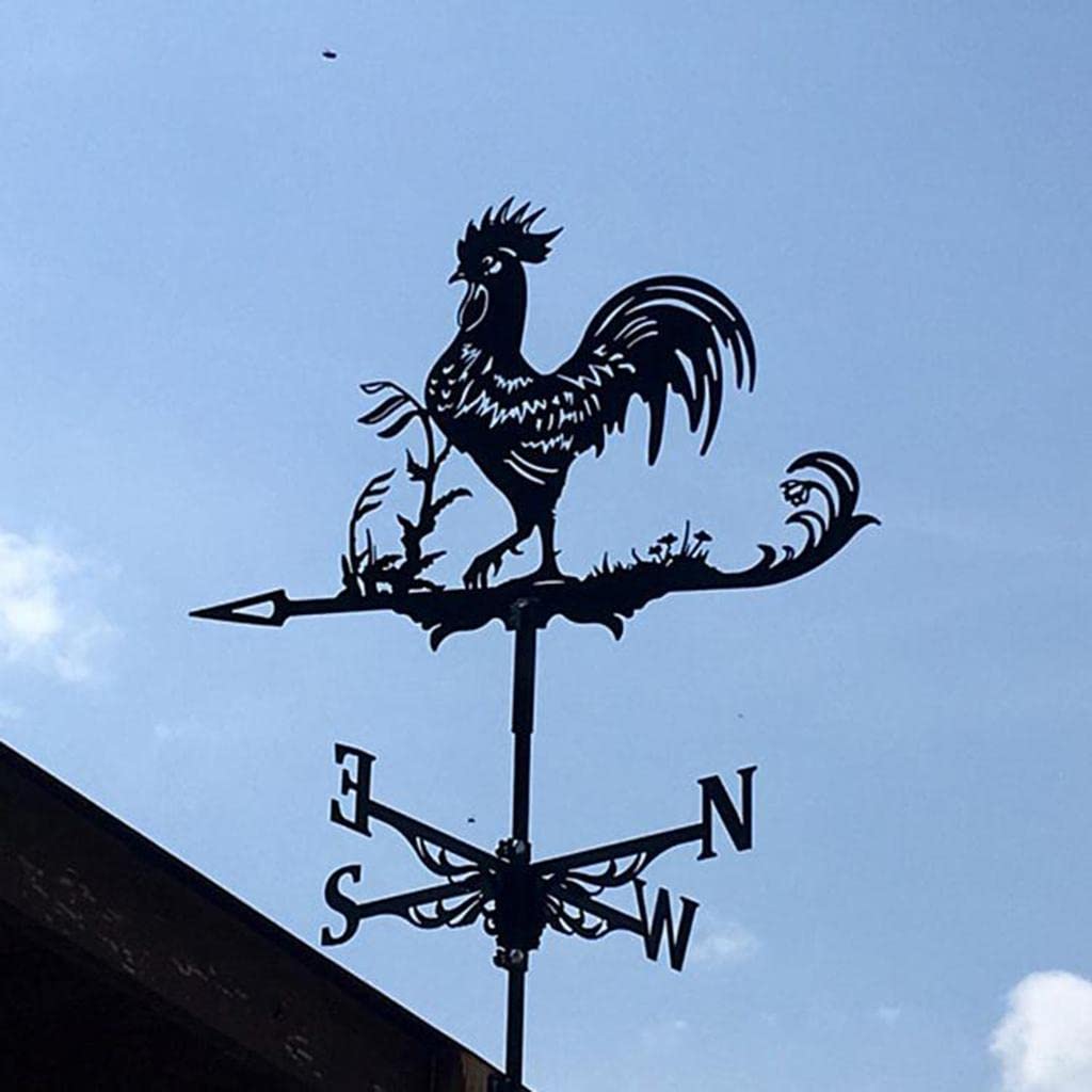 Metal Black Rooster Weathervane Weather Vane Garden Outdoor Yard Farm Decor|Weathervanes|Home & Garden-image-31