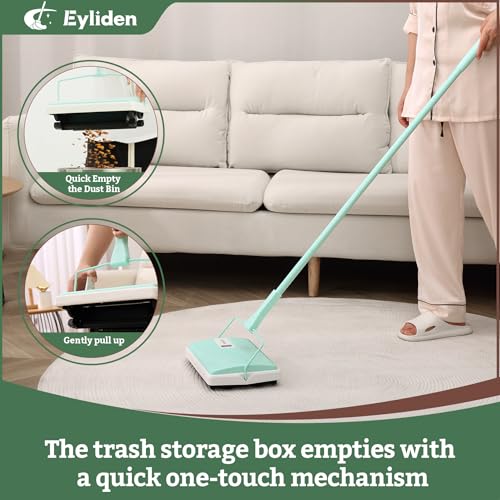 image for Eyliden X-Large Carpet Sweeper - Quiet Manual Sweeper for Carpets & Ru