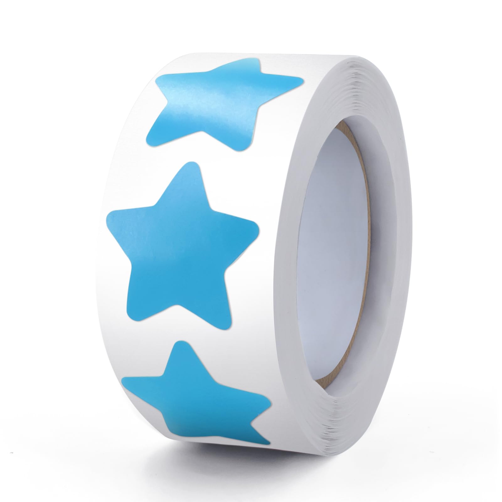 Pegatinas de estrellas azules en rollo de 2,5 cm, pequeñas autoadhesivas, etiquetas de estrellas de Navidad, pegatinas de recompensa, decoración para niños, profesores, negocios, 500 unidades