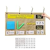 Number of The Day Pocket Chart,with 4 Hooks Interactive Magnetic Base Ten - Transparent Counting Caddie Pocket Charts - for Preschools Primary Schools Kindergartens Home Education Nurseries