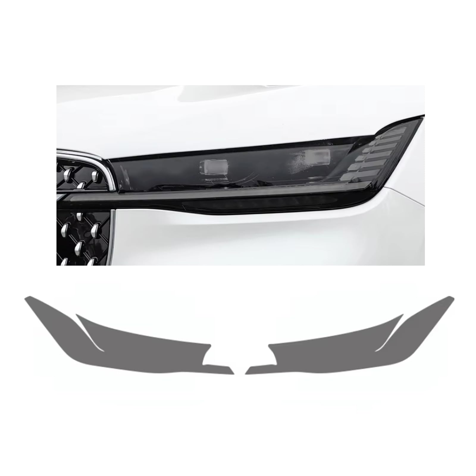 Headlight Film for Lincoln Nautilus 2024-2026, 1Set Transparent/Smoke Black Car Headlight TPU Protective Film