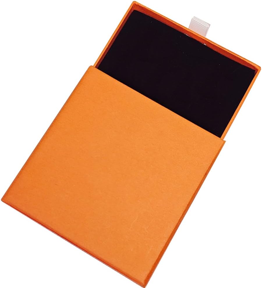 Jewelry Gift Box Set, Square Storage Cases with Velvet Lining, Multi-Compartment Organizer for Necklaces, Bracelets, Earrings (Orange)