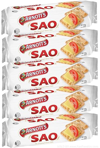 Original SAO Crackers (Value Pack Of 5 x 250g Ea) Since 1906 Family Favourites