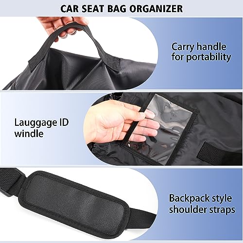 Miniatura 4 de Bolsa De Viaje Para Asiento De Coche - Ysshui Bolsa De Viaje Ideal Para Viaje Aéreo, Nylon, Tamaño Universal, Se Adapta A La Mayoría De Los Asientos De Coche, Incluye Correa Para El Hombro Negro