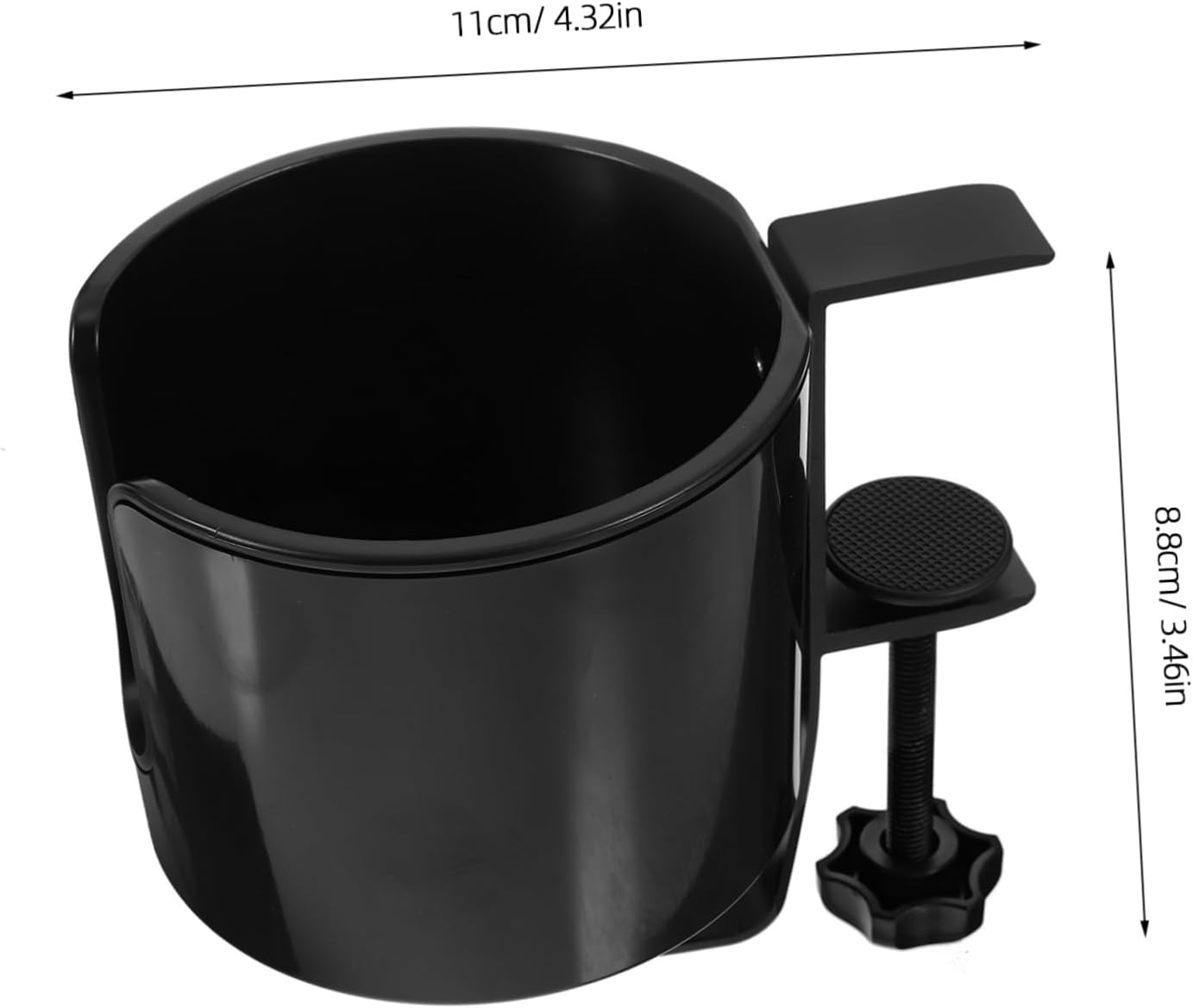 ULTECHNOVO Cup Holder Desk Hanger with Extra Storage Easy Install Mug Clip for Keys Accessories Fits Cup for Office Gaming Home Use