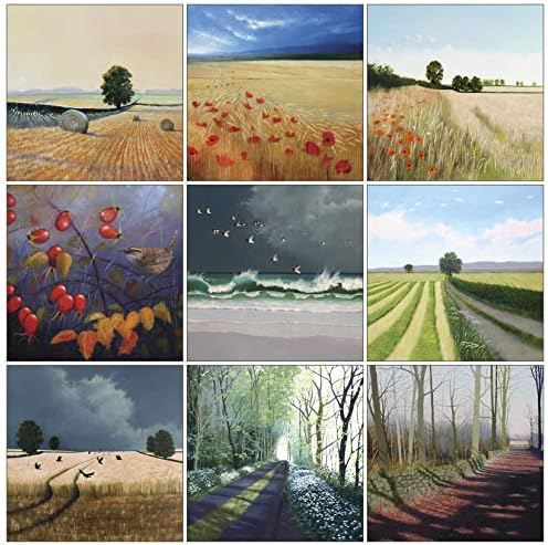 Landscape Art Greeting Card Multipack by Heather Blanchard, grey|yellow