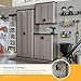 Suncast Tall Storage Cabinet, Platinum Resin Outdoor & Garage Storage Cabinet with Doors & Shelves, Plastic, Weather-Resistant, Lockable, Freestanding Utility Closet for Tools & Supplies, Made in USA