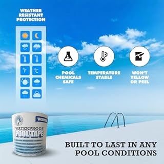 Burro Adhesives Waterproof White Pool Tape 4" x 10' - Heavy Duty PVC Vinyl Pool Repair for Underwater & Dry Applications, Commercial & Residential Pools, Instantly Seals Leaks