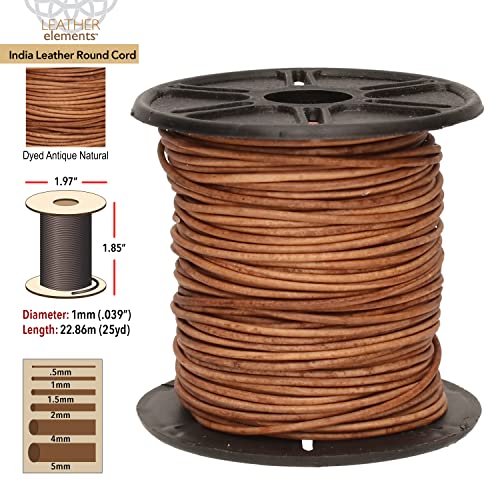 The Beadsmith Leather Cord – Dyed Antique Natural – 1Mm Spool – 25 Yards/22.86 Meters – Indian Leather Thong Ideal For Braiding, Beading, Necklaces, Fine Lacing, Hair Accessories & Diy Jewelry Making #TOP2