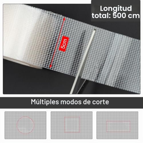 Miniatura 2 de Cinta Adhesiva De Reparación Para Mosquiteras 50 Mm X 5 M, Cinta Adhesiva Mosquitera De Fibra De Vidrio Para Reparar Mosquiteros, Fuerte Autoadhesiva, Mosquiteras Para Puertas Y Ventanas Blanco
