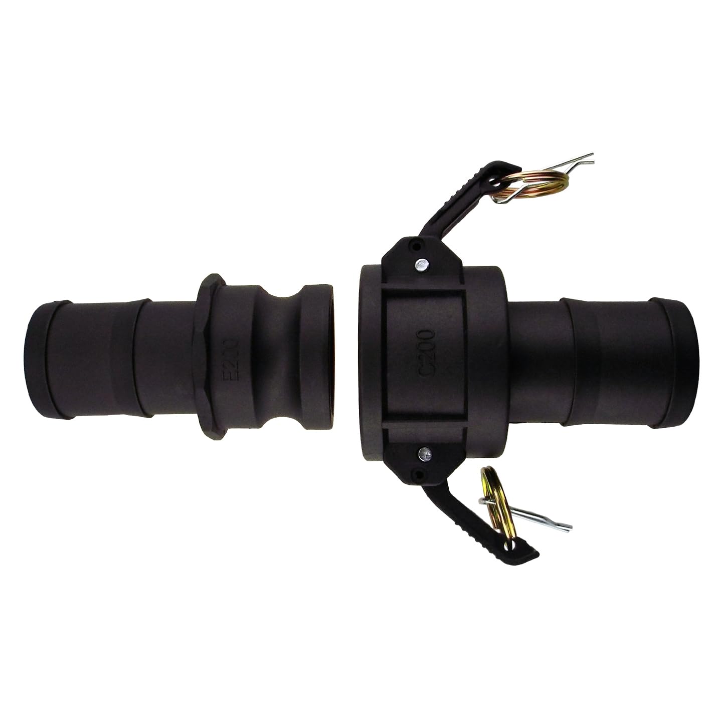 Cost Wise Black Camlock High Output Hose Fittings Type C+E Kit, Joins Layflat Hose,Ideal For Use With Dirty Water/Drainage Pumps,Tough Long Lasting Polypropylene (1/2 Barb)