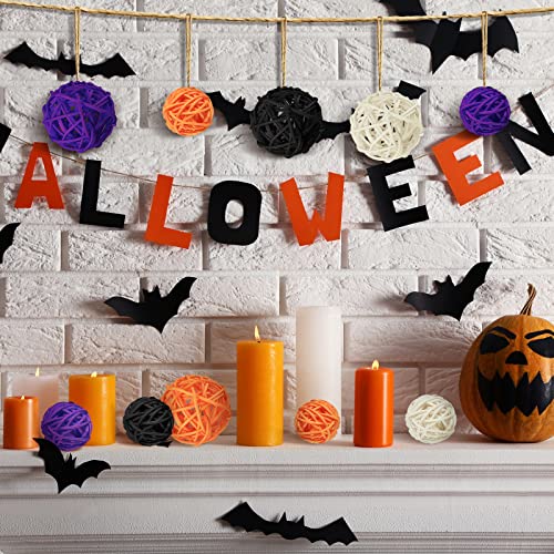 36 Pieces Vase Filler Wicker Rattan Balls Colorful Vase Filler For Home Decor Table Decorative Balls For Bowls Natural Rattan Balls For Holiday Party Decoration(Orange, White, Purple, Black, Round) #TOP3