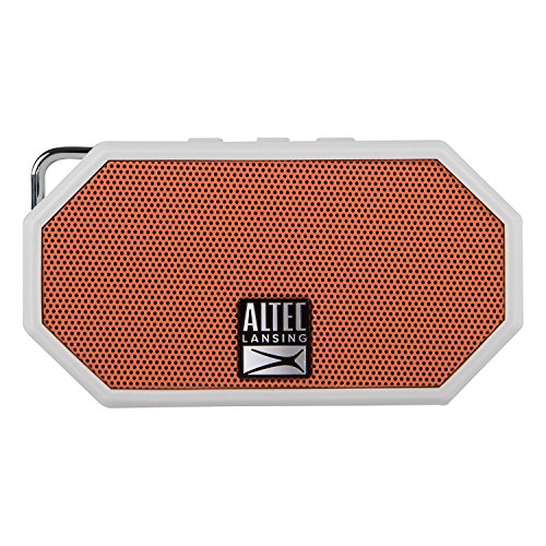 Altec Lansing IMW257 Mini H2O Wireless Bluetooth Waterproof Speaker (White/Orange)