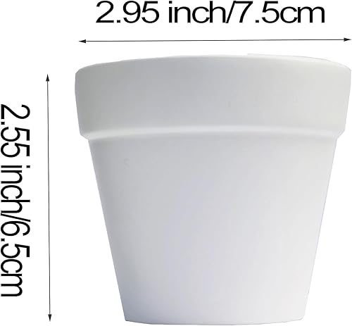 Miniatura 2 de 80 unidades2.96 pulgadas Clampooing Pot White Claundllar Pot Mini Maceta, Utilizado para Mini o Jugosa Plantación de Plantas Macetas de