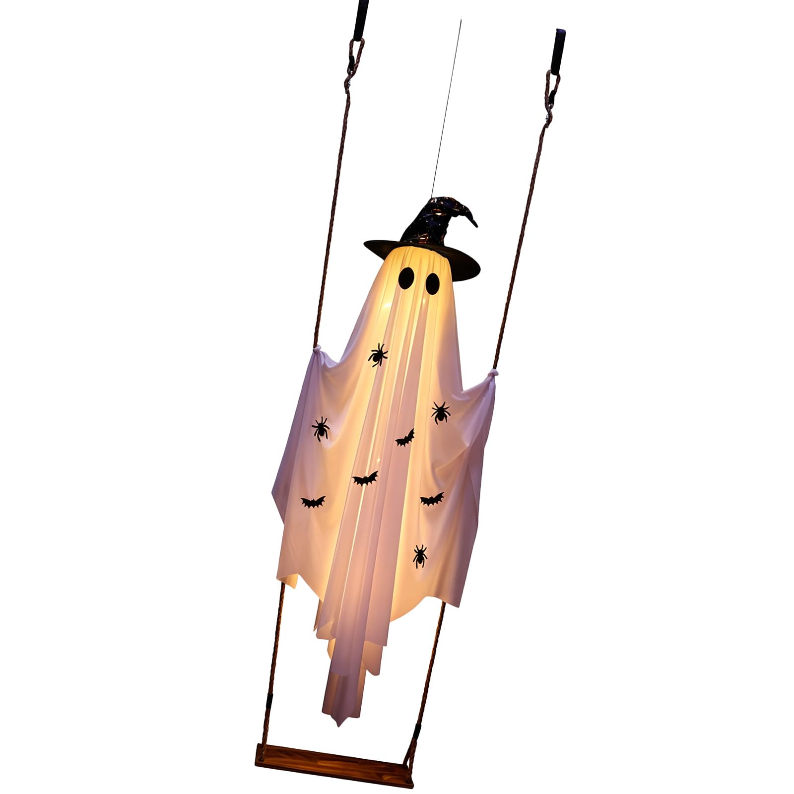 ZEPFJHE Scary Animated Specter with LED Lights Halloween Yard Decoration for Outdoor Indoor Use Hanging Specter Decoration
