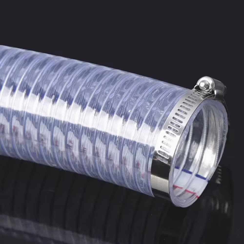 Elastyczny Przezroczysty Wąż Z Drutu Stalowego Z PVC Wąż Do Pompy Oleju Grzewczego Przemysłowy Wąż Ssący Do Zastosowań Rolniczych 1M(ID 38mm OD 44mm)