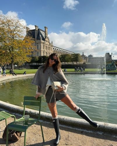 Shawl Wraps for Women Cropped Cardigan Knit Button Up Cape Sweaters Crew Neck Fall Loose Holiday Gifts Trendy Outfits2