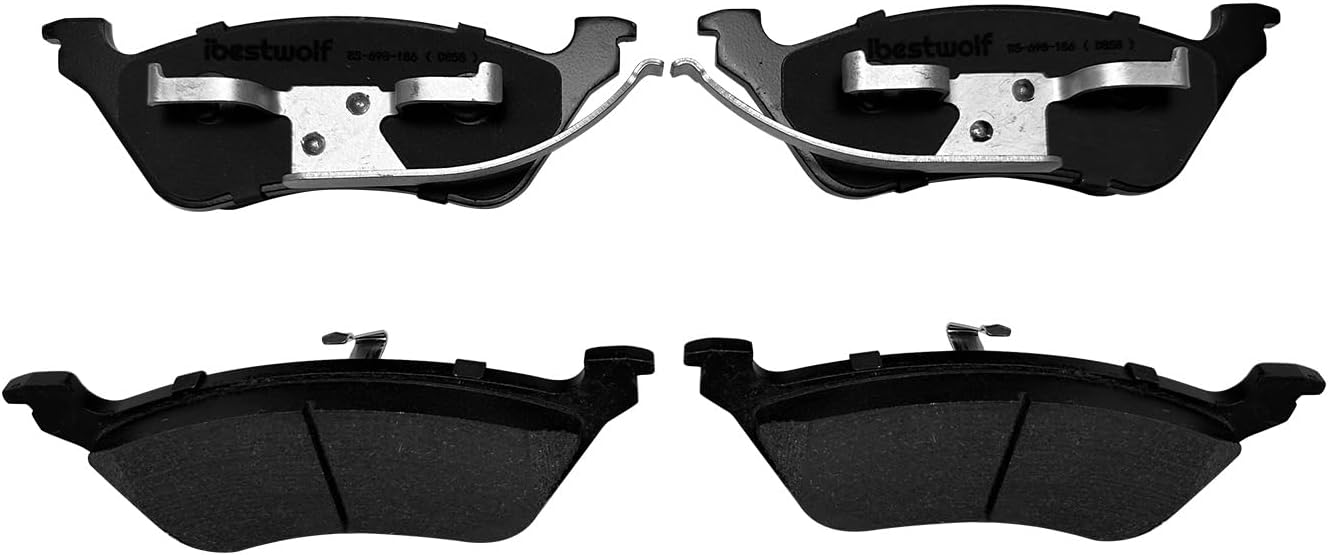 Front and Rear Ceramic Brake Pads for 2001-2007 Chrysler Town & Country Dodge Grand Caravan, Disc Brake Pad Replacement P-857 P-858