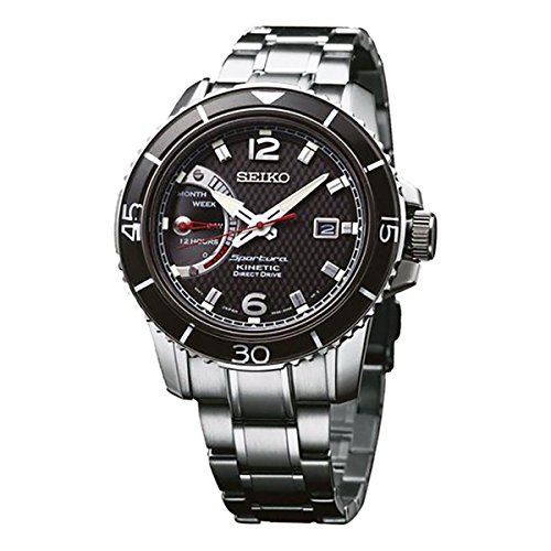 Seiko SRG019P1 Men's Sportura,Kinetic Direct Drive,Stainless Steel Case And Bracelet, WR