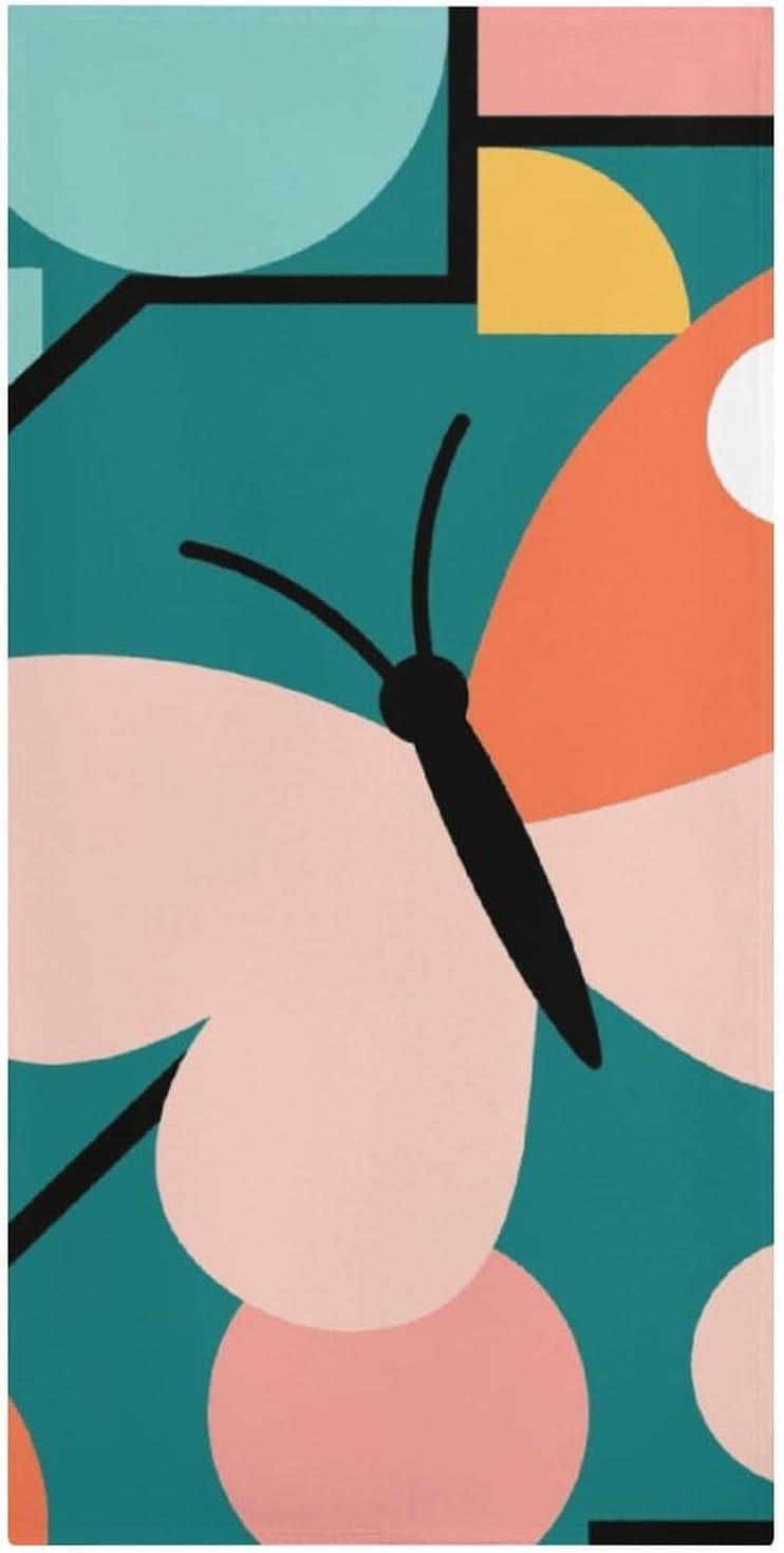 Butterfly Abstract Art Oversized Beach Towel Set 31x 61 in image 3