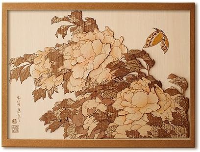 KINOWA Ukiyoe Art Kit Kiharie Peonies and Butterfly by Hokusai Made in Japan
