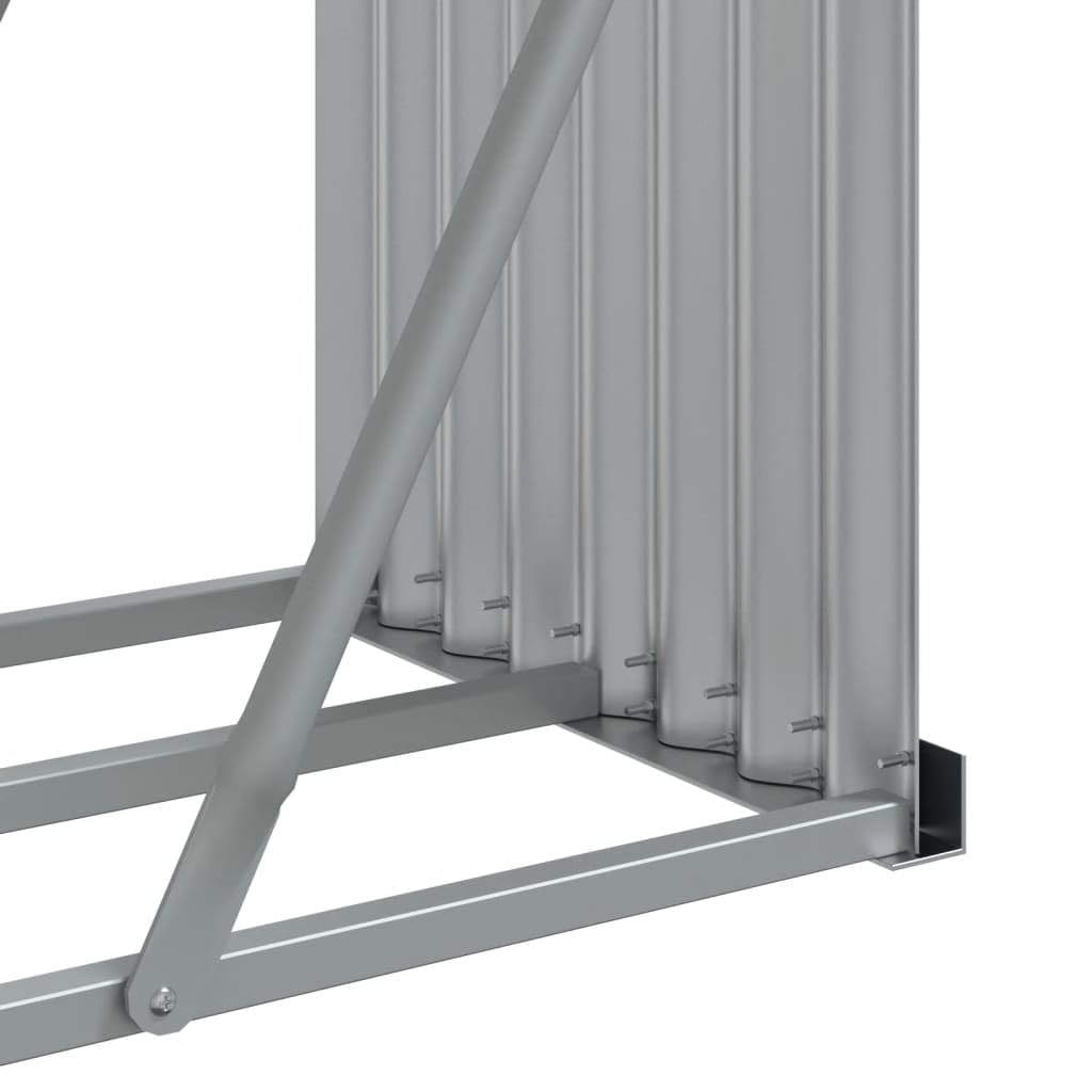 Kaminholzregal Innen Brennholzregal Außen 2-in-1 Kaminholzständer für Kaminholz Aufbewahrung Feuerholzregal Kaminholzunterstand Anthrazit 300x45x100 cm Verzinkter Stahl