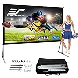 Elite Screens Yard Master 2, 75-inch Outdoor Projector Screen with Stand 16:9, 8K 4K Ultra HD 3D Fast Folding Portable Movie Theater Indoor Foldable Snap On 75” Front Projection | OMS75H2