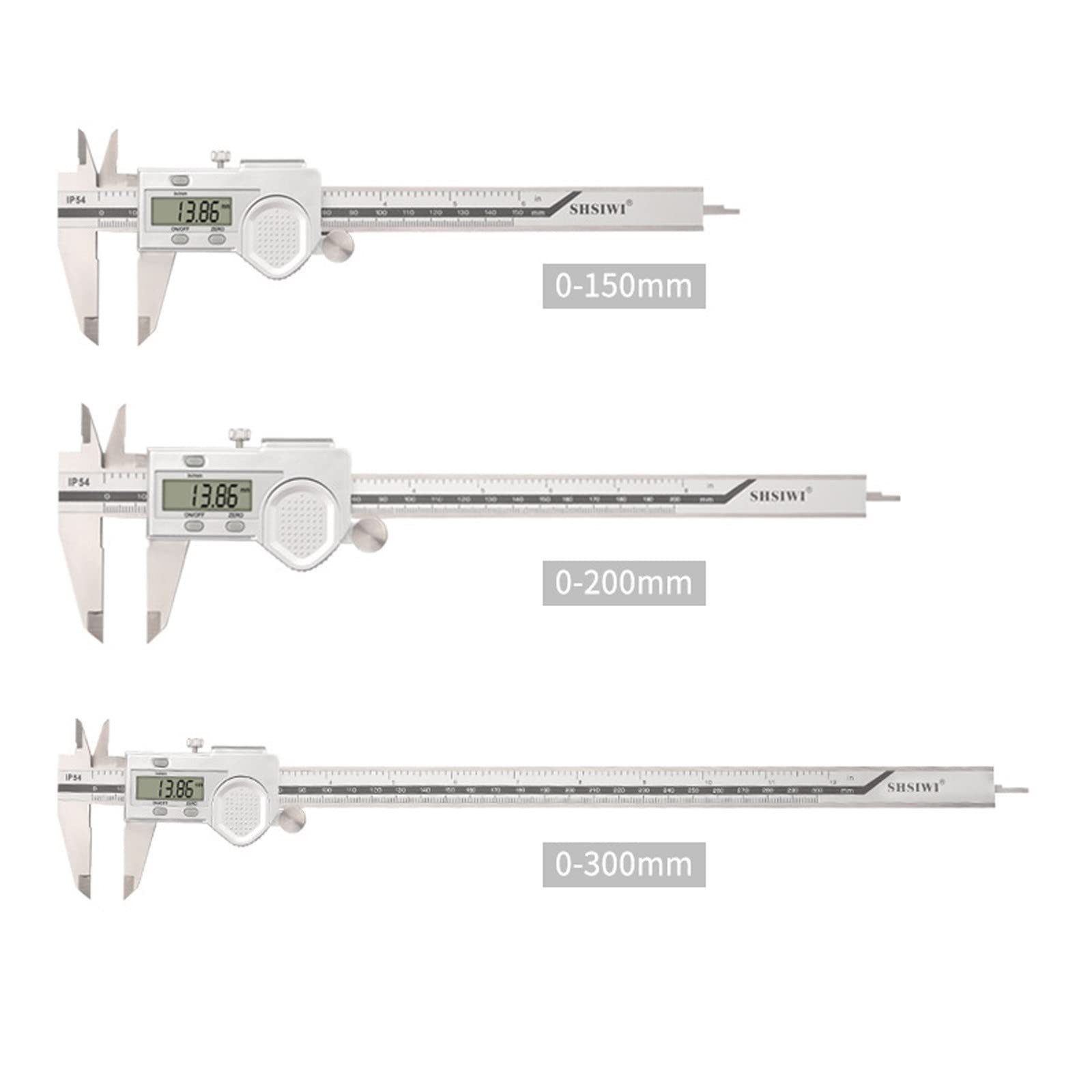 Calibrador Electrónico Digital Calibrador Digital 0-150-200-300 Mm Herramienta De Medición para Uso Doméstico E Industrial,Silver-0-150mm