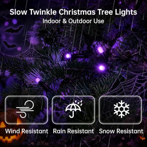 Soft Twinkle Christmas String Lights 33ft 100 LED Halloween Lights Purple - Image 5
