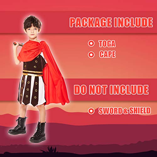 Reneecho Boy Roman Gladiator Kids Costumes Suit Halloween Spartan Soldier #TOP6