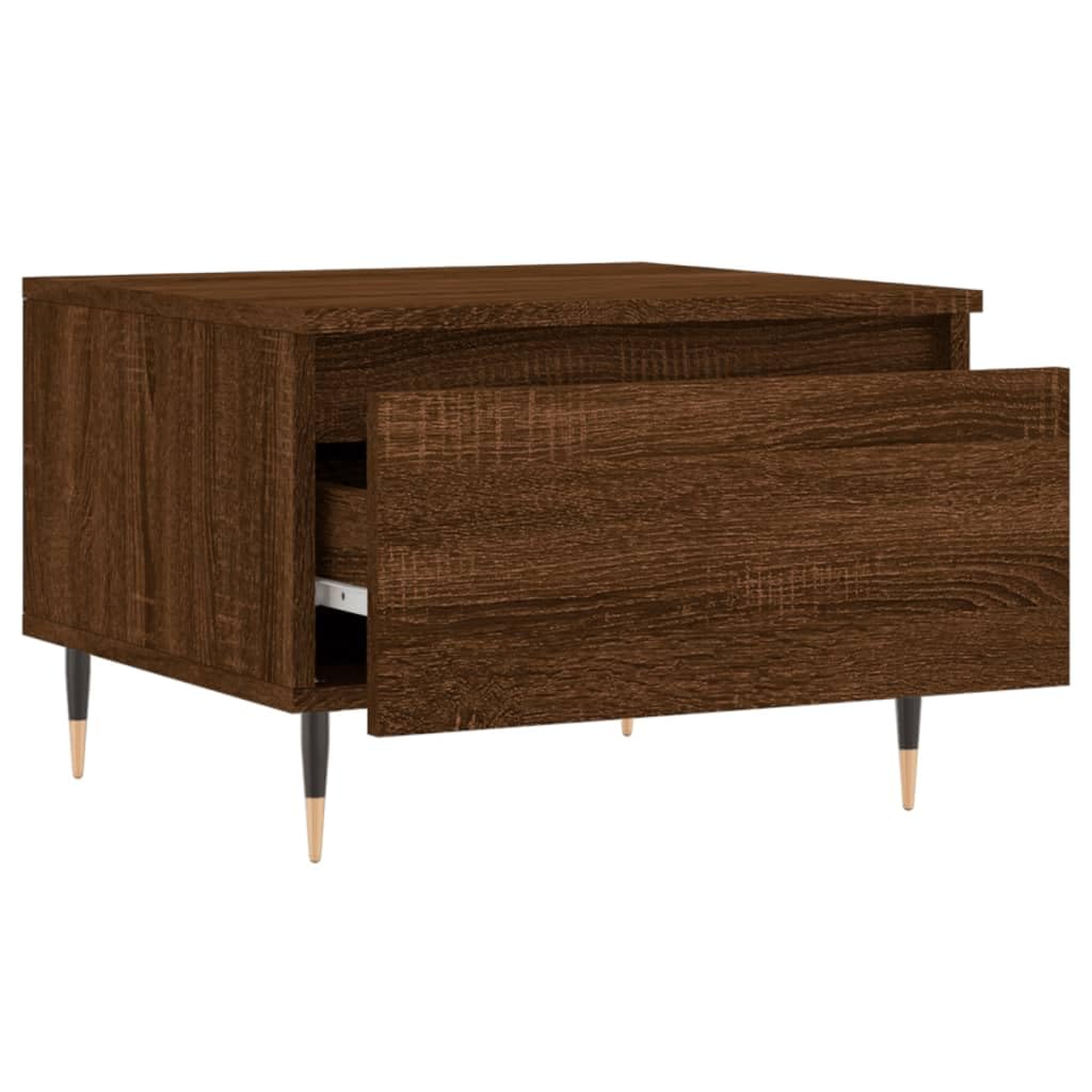 Homgoday 2 tavolini da caffè in rovere marrone, 50 x 46 x 35 cm, in legno ingegnerizzato, tavolino da tè per soggiorno, sala d'accoglienza degli ospiti, camera da letto e ufficio, mobili tipo 2