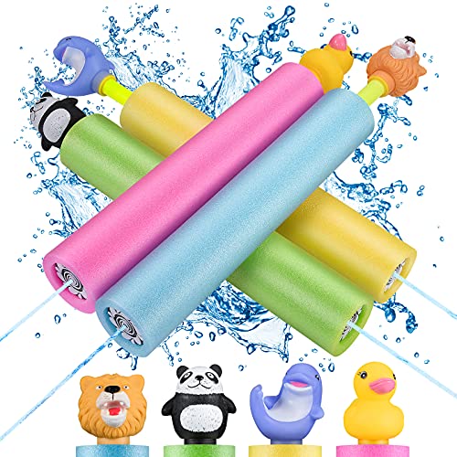 Easter Basket Stuffers Water Guns for Kids, 4-Pack Water Blaster Pool Toys Outdoor Water Toys for Kids Backyard Water Games Squirt Guns Water Squirter Summer Outside Beach