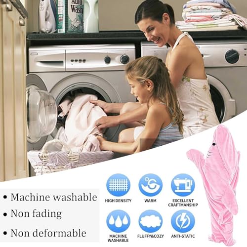 Plaid requin portable bleu de 150cm idéal pour les soirées pyjama