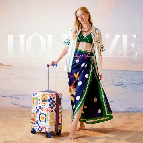Image of uppercase Holidaze Cabin Printed Trolley Bag with TSA Lock, Anti-Theft Zippers and Double Wheels, Durable Design for Travel, Suitcase for Men & Women