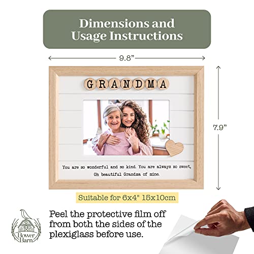 Bower Barn Best Grandma Gifts For Mother's Day- Grandma Picture Frame - Birthday Gifts For Grandma From Granddaughter Or Grandson - Gift Idea For Grandmother - 6X4 Picture Frame, Keychain And Card #TOP5