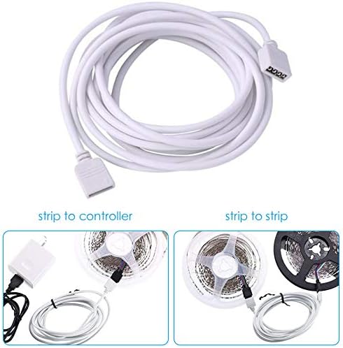 Aroidful 2Pcs 8.2ft/2.5M 4Pin LED Strip Light Extension Cable Wire, LED Cable Connector, RGB LED Connector Cable 4 Pin for 5050 3528 2835 RGB LED Strip