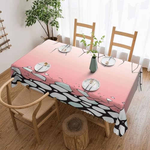 Nappe rectangle anti-tache œuvre d'art abstraite table 137x183cm - 2